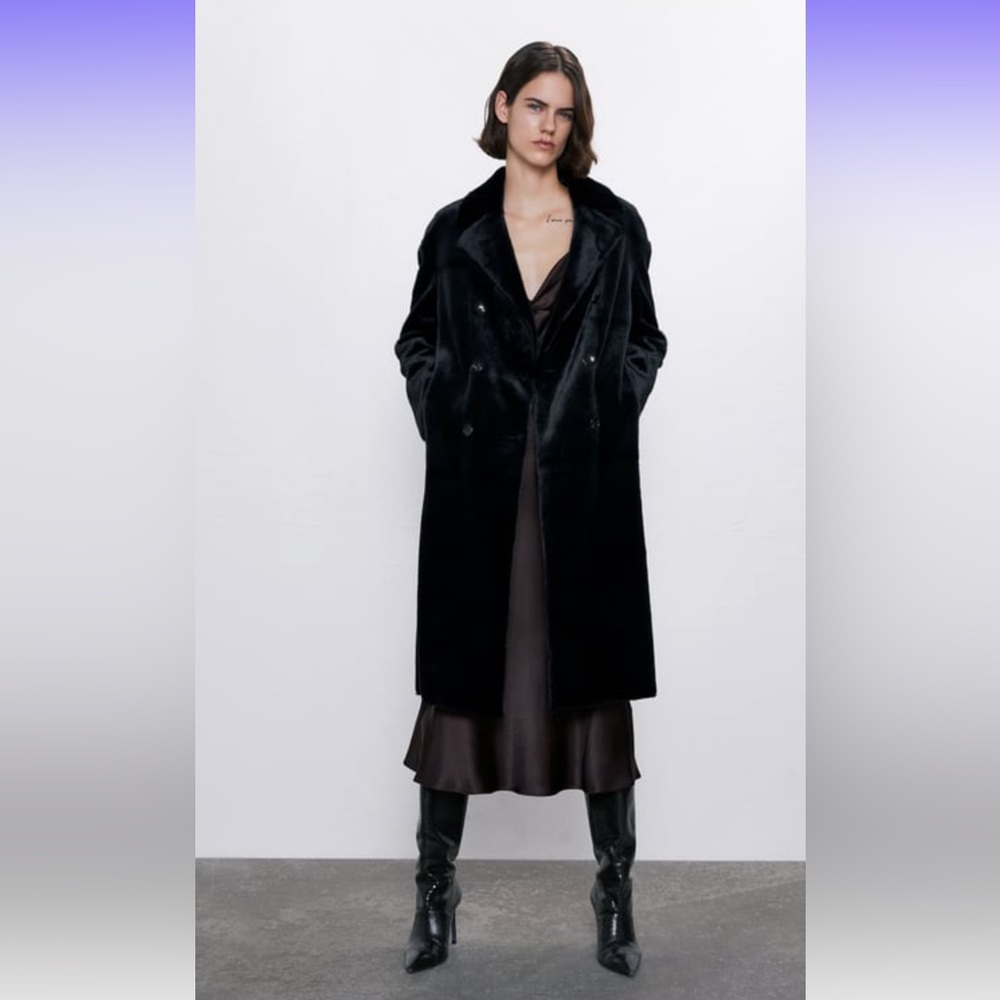 NWT Zara Faux Fur Coat, L